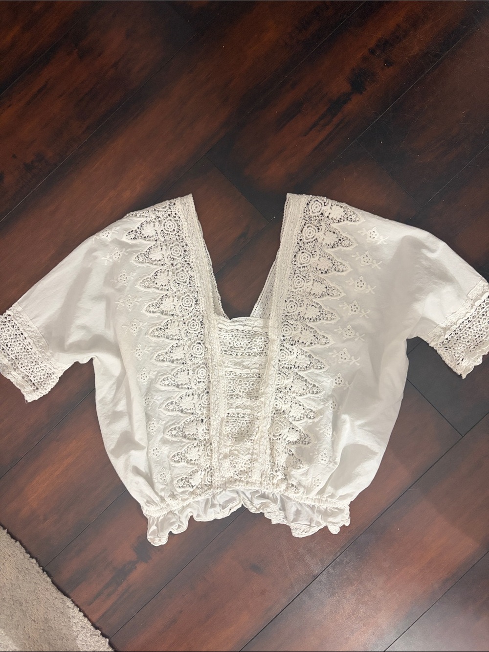 Boho Short Sleeve Blouse with Embroidery